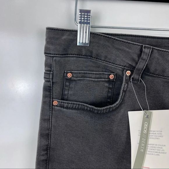 NEW ASOS Denim Dark Grey High Waist Skinny Jeans Sz 34 - Picture 4 of 9